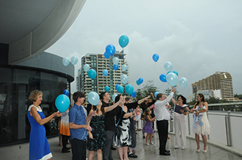 Marry Me Marilyn included a balloon release for Jacobs Naming Ceremony at Waves Resort Broadbeach